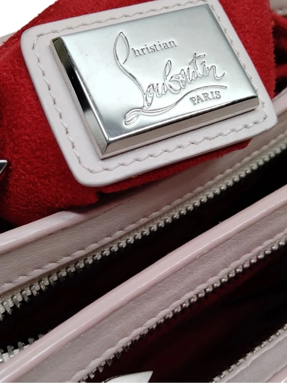 Christian Louboutin Studded Small Triloubi Chain Shoulder Bag iBallerina Pink